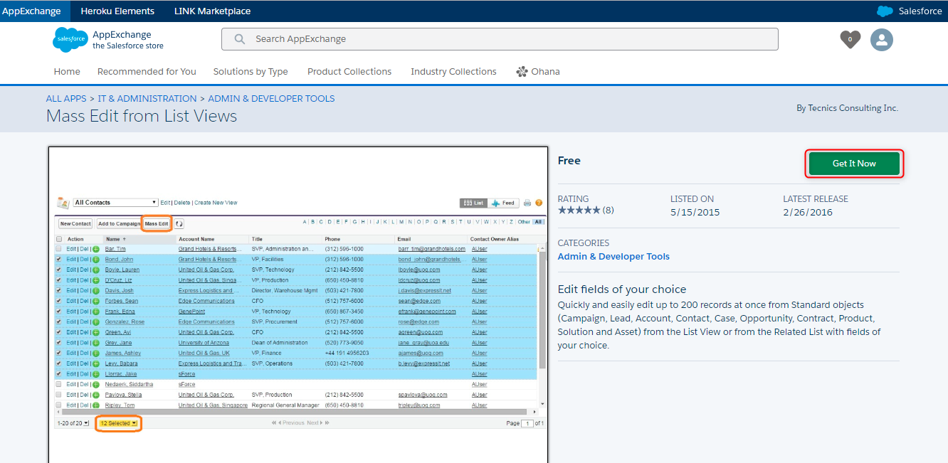 Salesforce Mass Edit