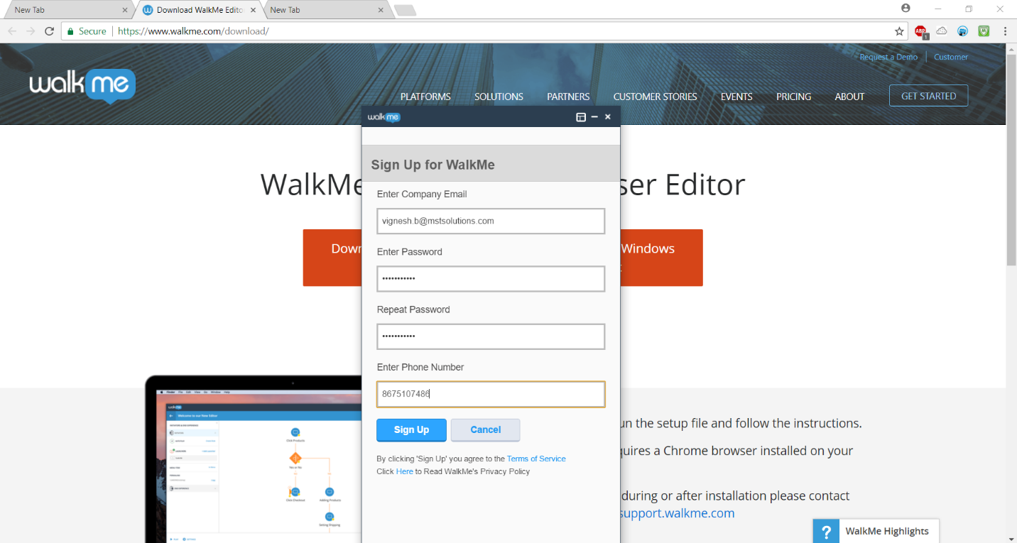 Walk-me for Salesforce