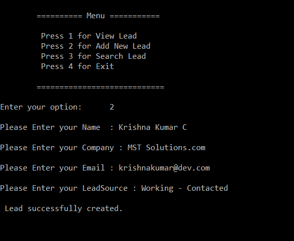 integrating net console application