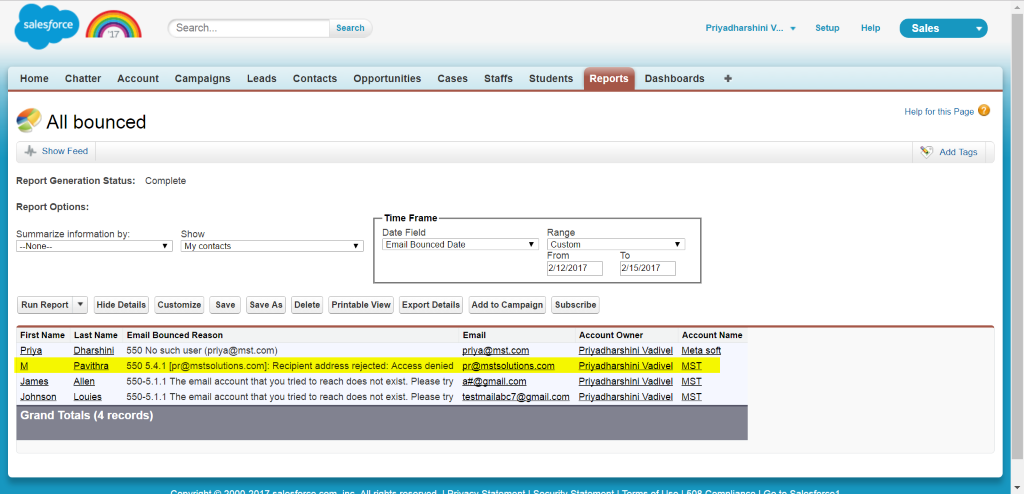 report strategies in salesforce