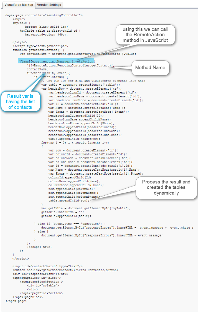 javascript remoting