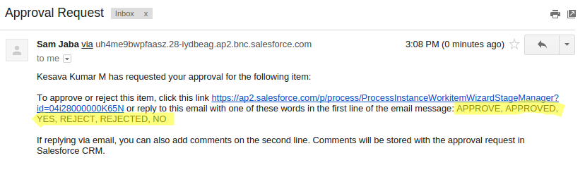 salesforce email approval