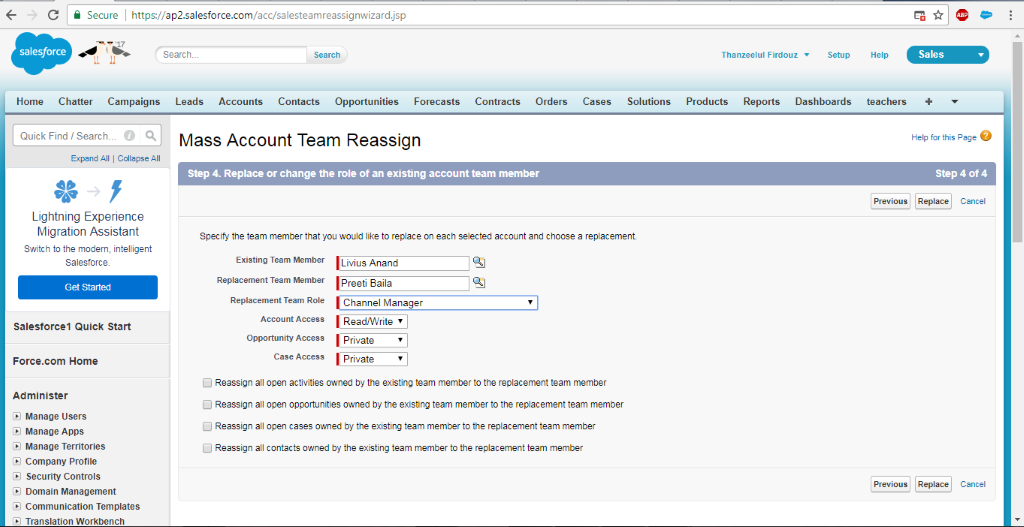 mass reassign teams