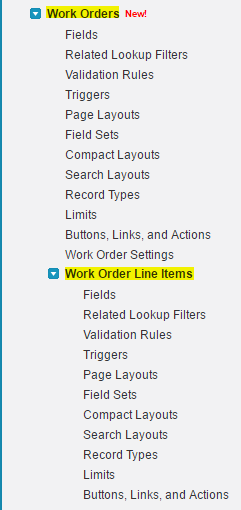 how to select salesforce work orders
