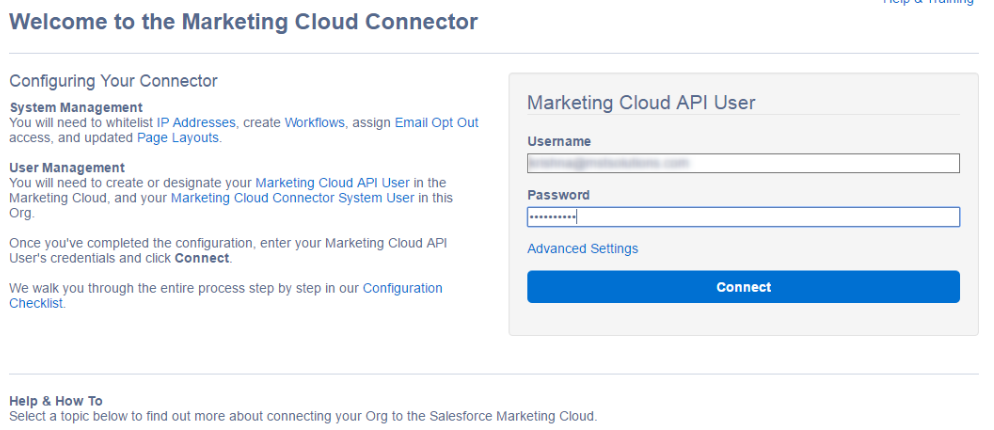 Marketing Cloud Connector with Salesforce Integration