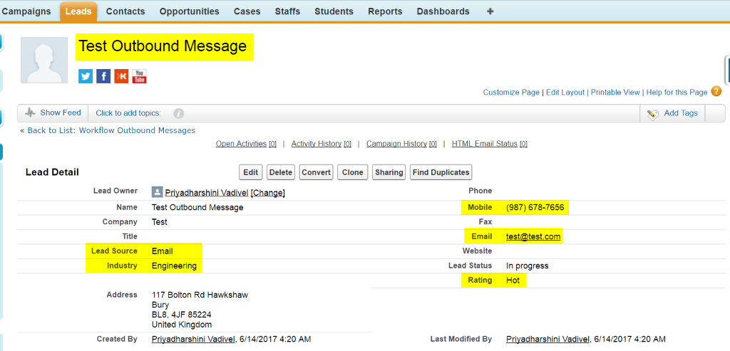 outbound messages salesforce