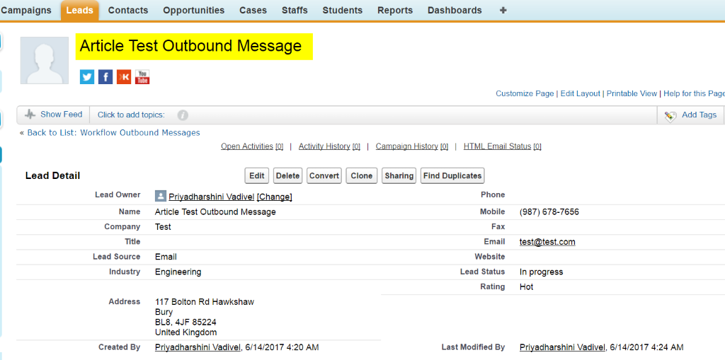 outbound messages salesforce
