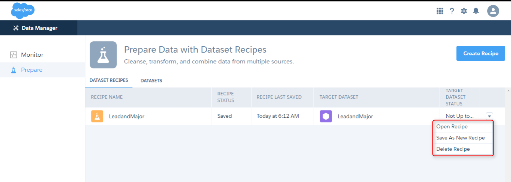 dataset in wave analytics