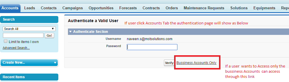 password authentication to person accounts