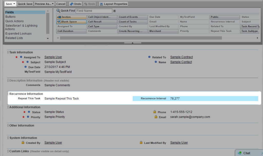 salesforce recurrence task